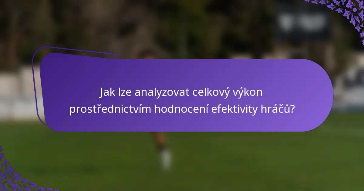 Jak lze analyzovat celkový výkon prostřednictvím hodnocení efektivity hráčů?