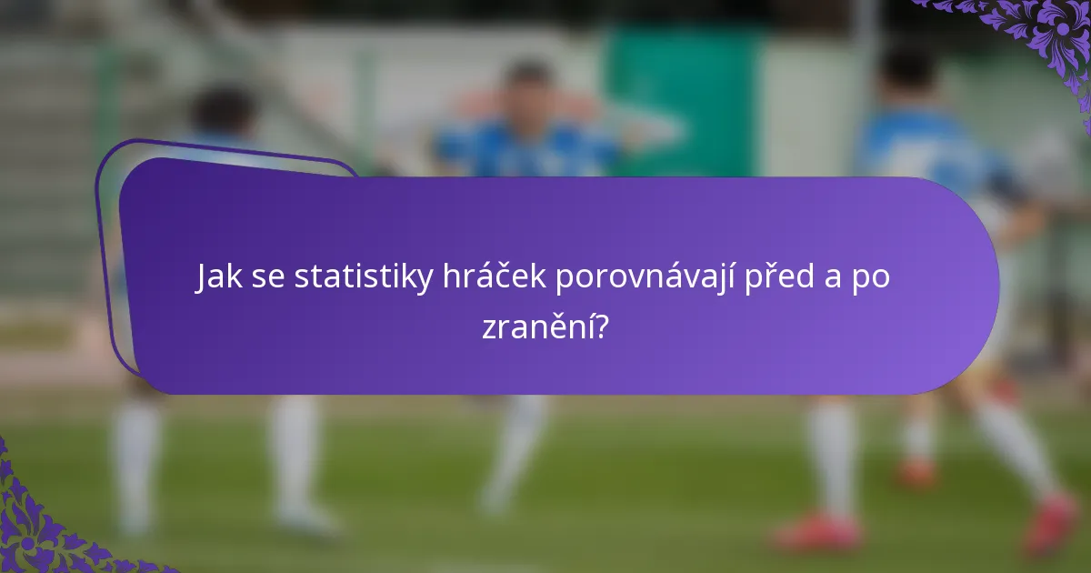 Jak se statistiky hráček porovnávají před a po zranění?