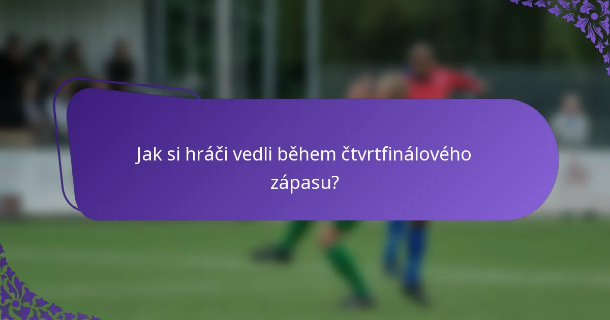 Jak si hráči vedli během čtvrtfinálového zápasu?