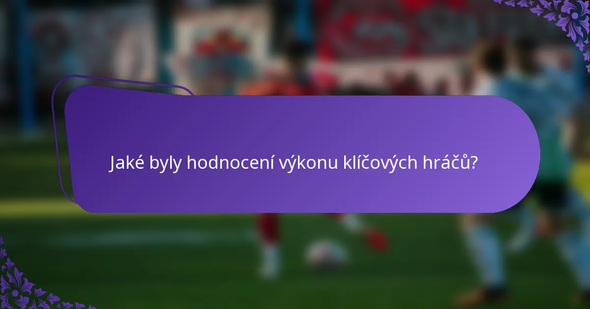 Jaké byly hodnocení výkonu klíčových hráčů?