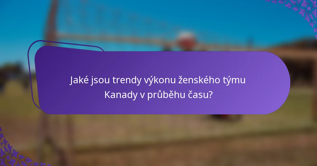 Jaké jsou trendy výkonu ženského týmu Kanady v průběhu času?
